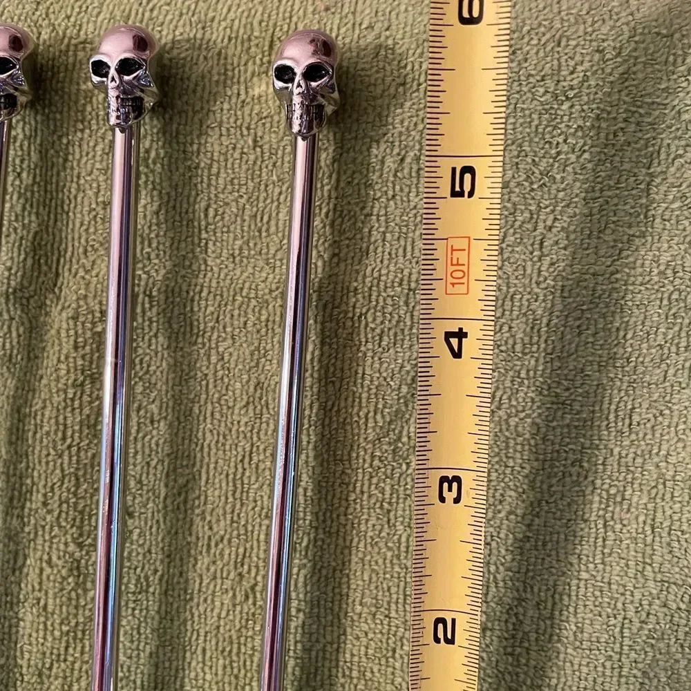 Pottery Barn Skull Bone Metal Stir Sticks set of 4